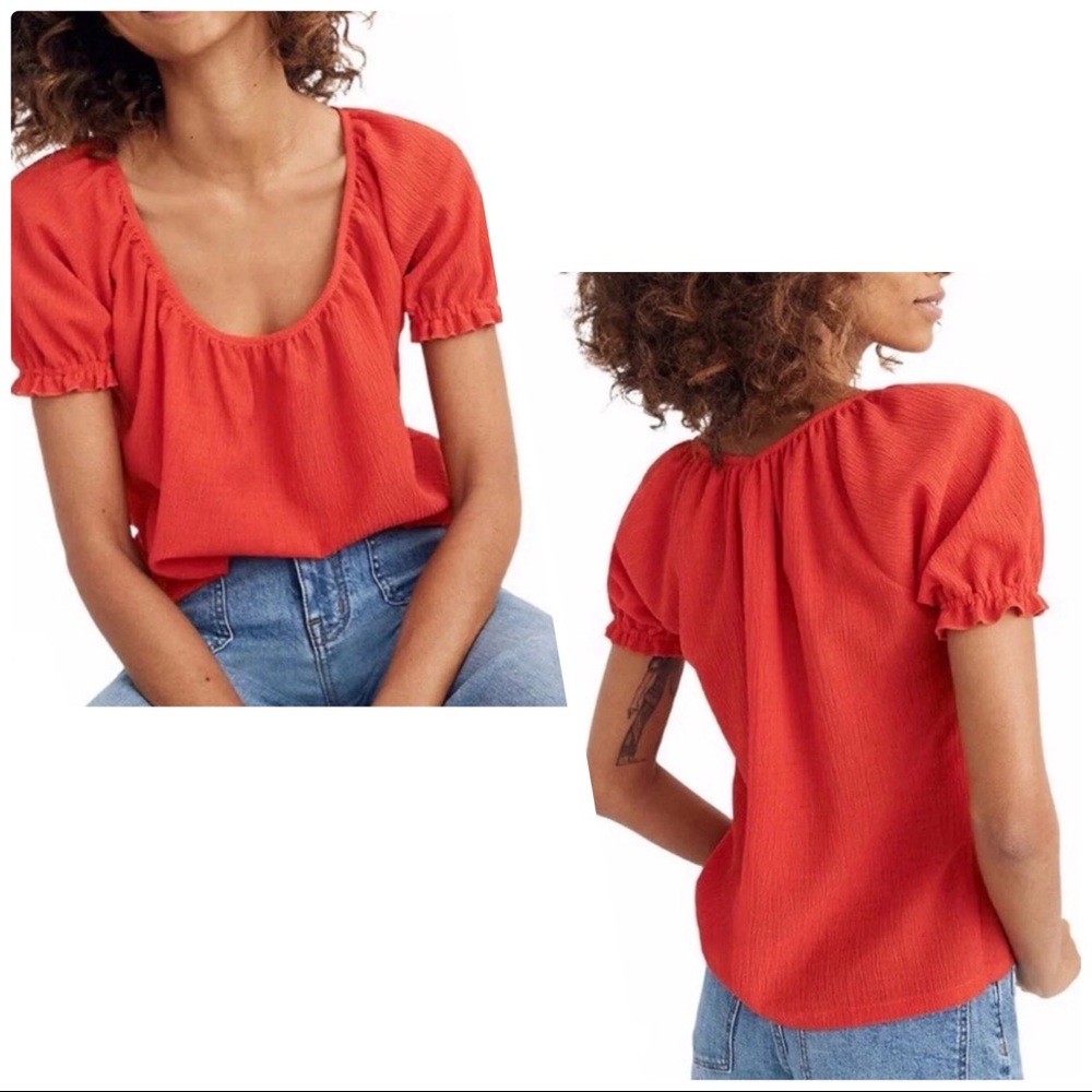 Madewell Texture and Thread Peasant Top (Large)